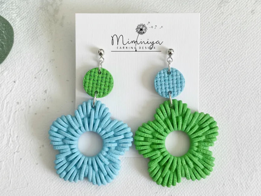 Boucle d'oreille Fleur Tissée - Bijoux Print