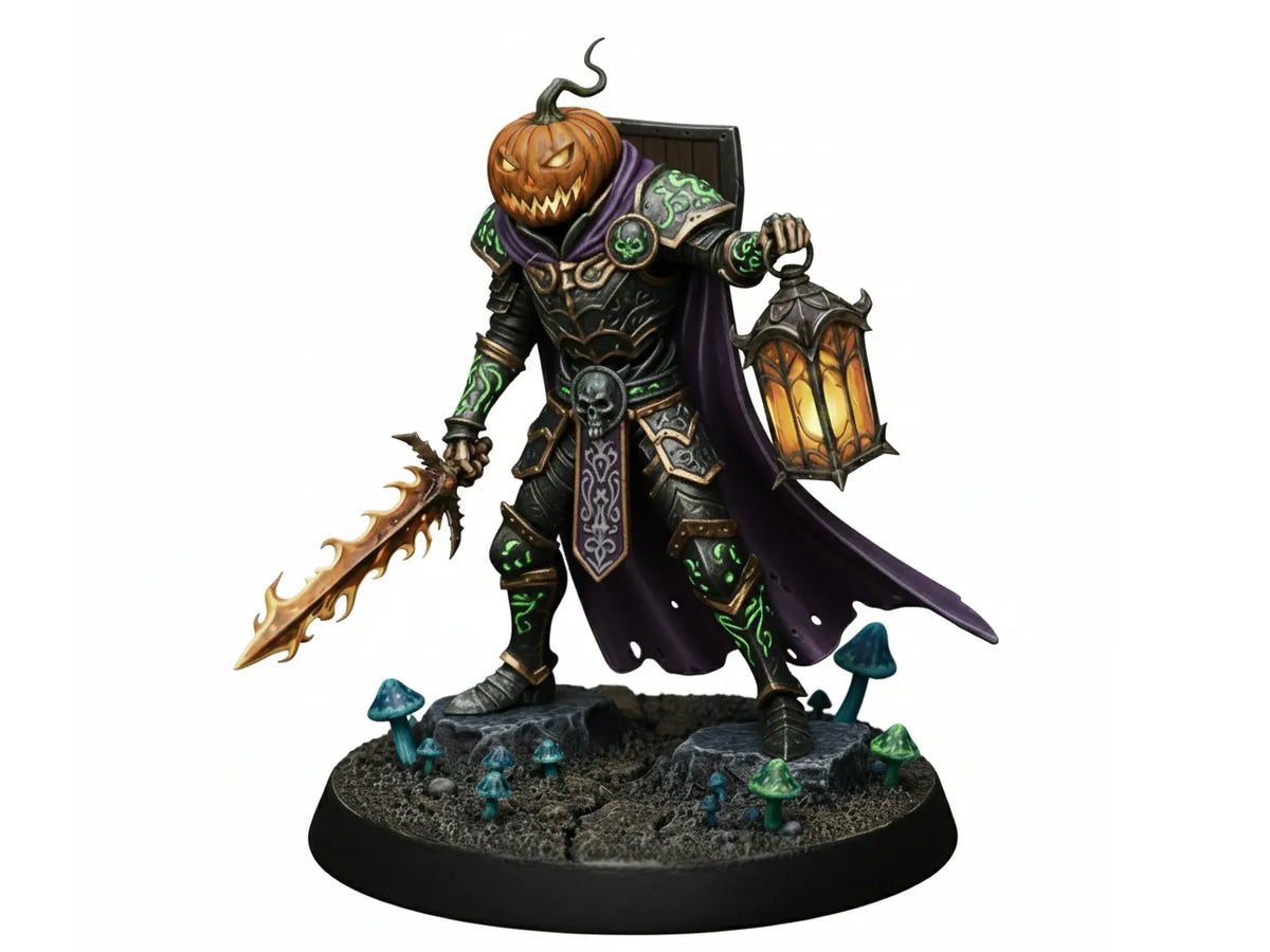 Miniature de chevalier Jack'o Lantern D&D (40mm) - Fêtes Print