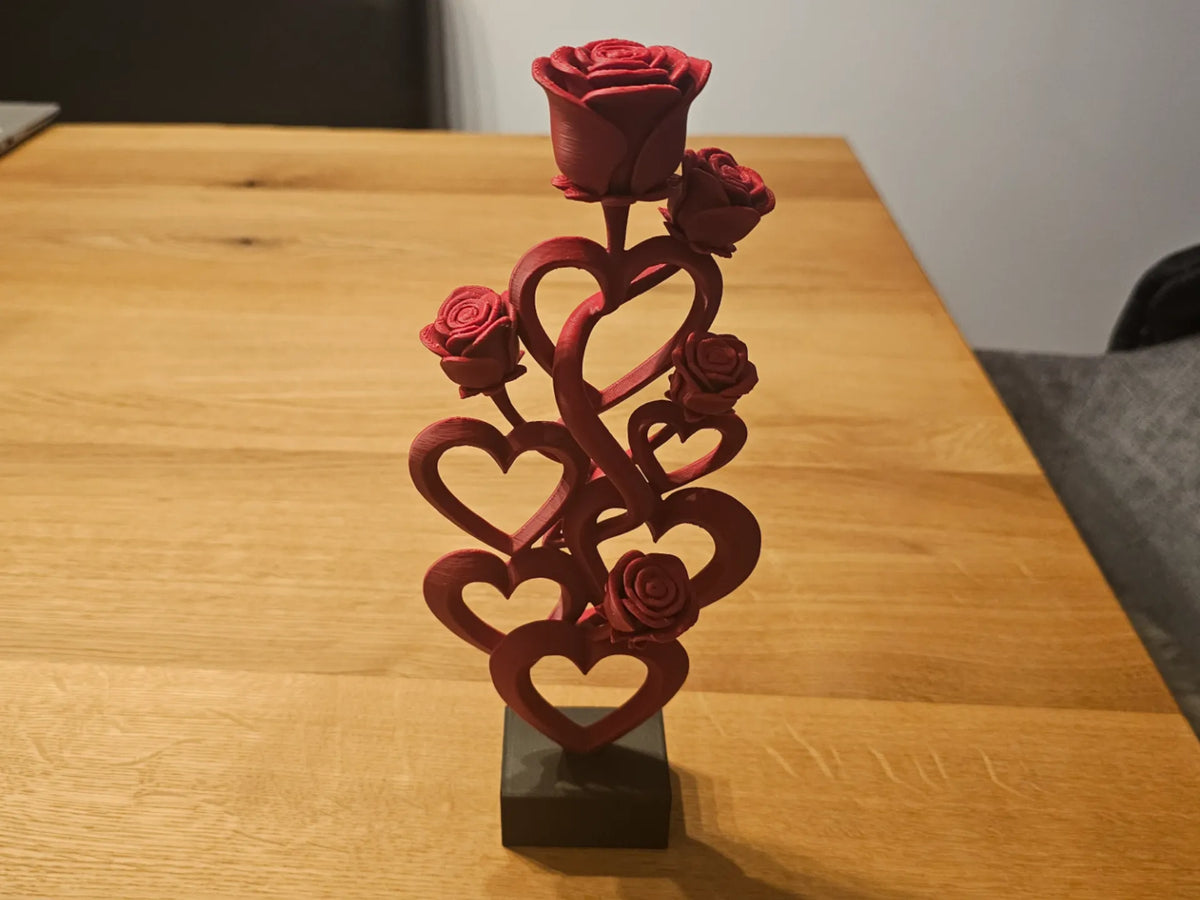 Sculpture Cœur de Roses Amour Éternel – Art Moderne - Art Print
