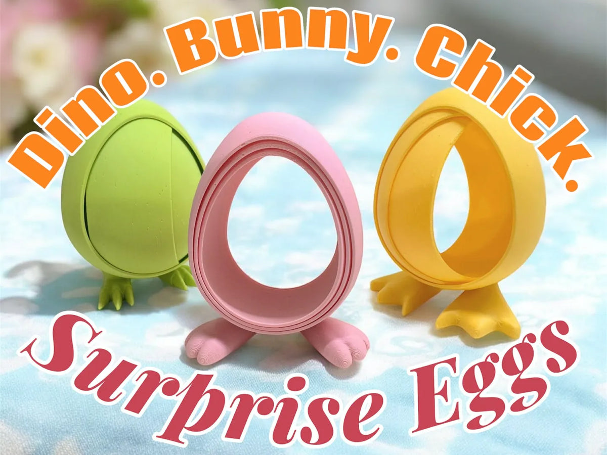 Œufs surprise pour Pâques Dino Lapin Poussin - Fêtes Print