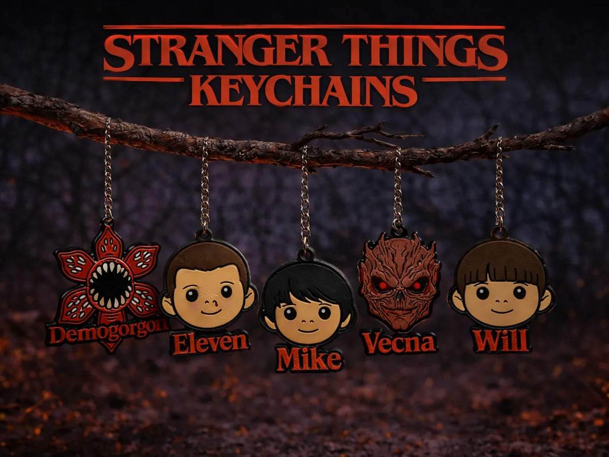 Porte-clés Stranger Things-Demogorgon, Vecna, Eleven - Geek Print