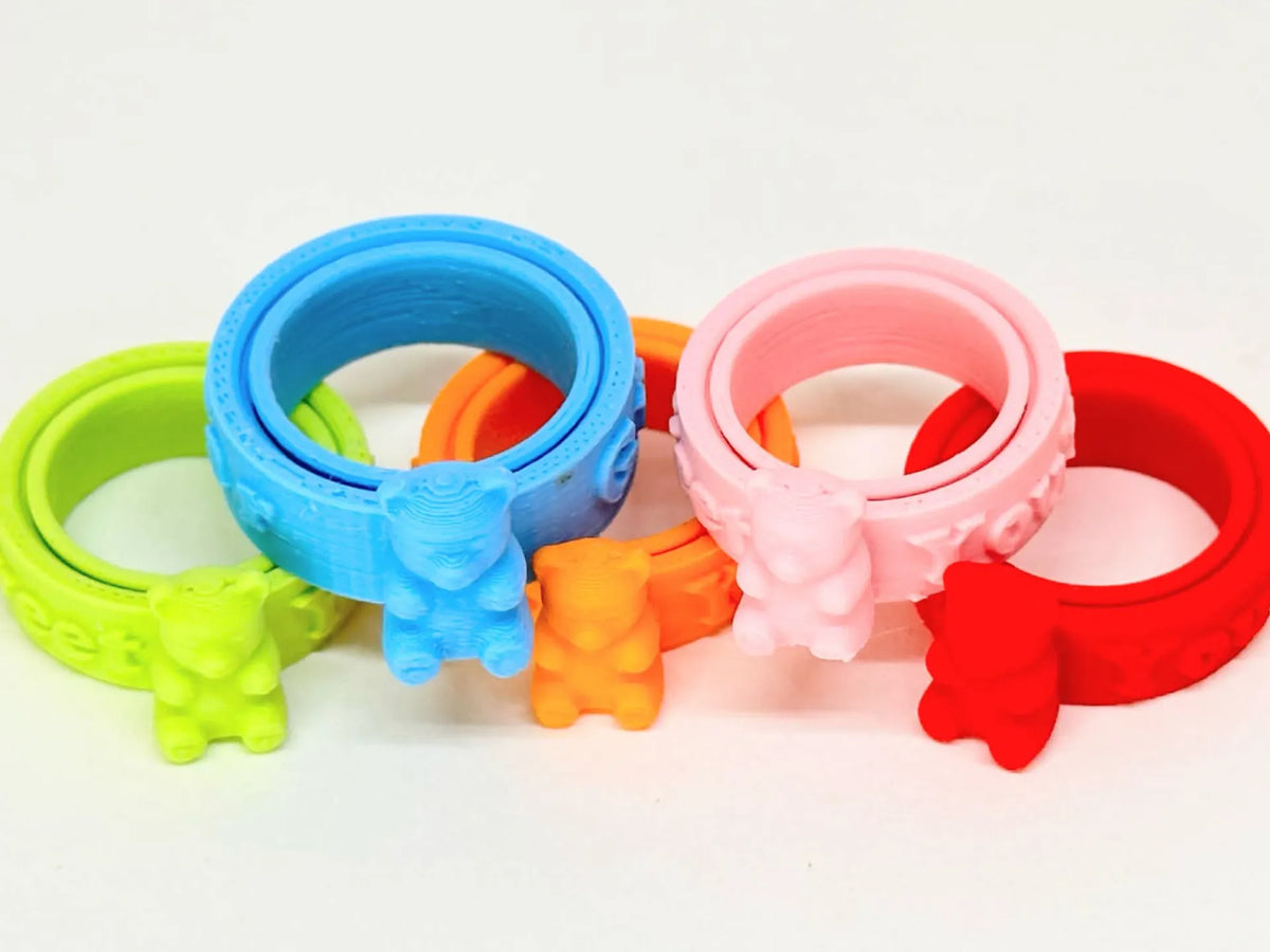 Bagues Fidget Spinner Oursons Gélifiés - Bijoux Print