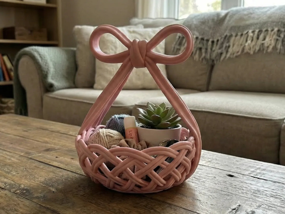 Panier à nœud tissé Coquette, organisateur de bureau, plateau cadeau - Cadeau Print