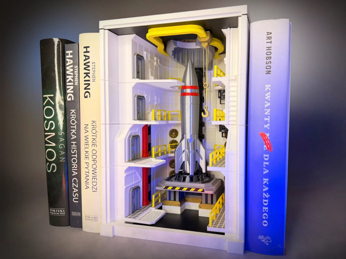Niche de Livre Silo à Fusée Mécanique - Maquette Print
