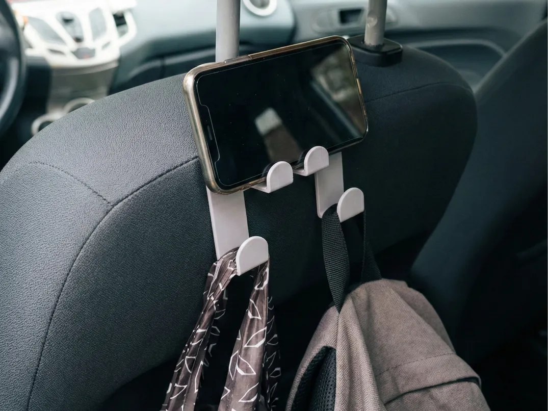 Crochet d'Appui-tête de Voiture Multifonctionnel et Support de Téléphone - Auto Print