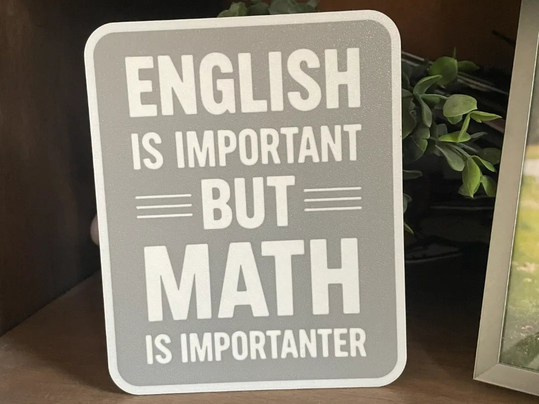 Panneau drôle de professeur / Maths / Anglais / Grammaire - Science Print