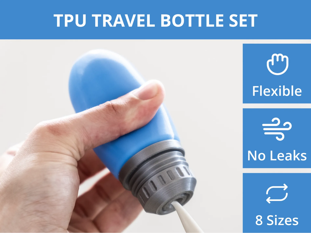 Ensemble de Bouteilles de Voyage Flexibles – 8 Tailles - Beauté Print