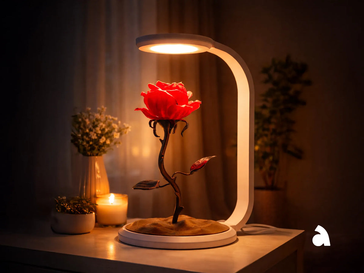Lampe Rose (avec kit de lampe LED) - Maison Print