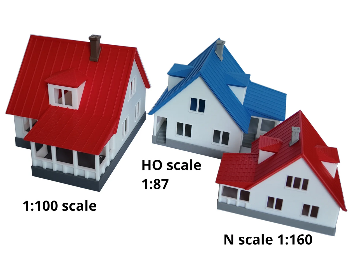Maison classique avec lucarnes (N, HO, échelle 1:100) - Maquette Print