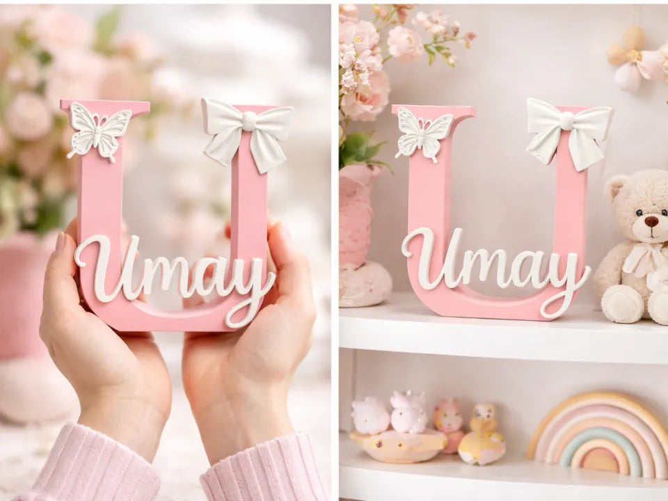 Décoration personnalisée de chambre de bébé Umay avec nom - Maison Print