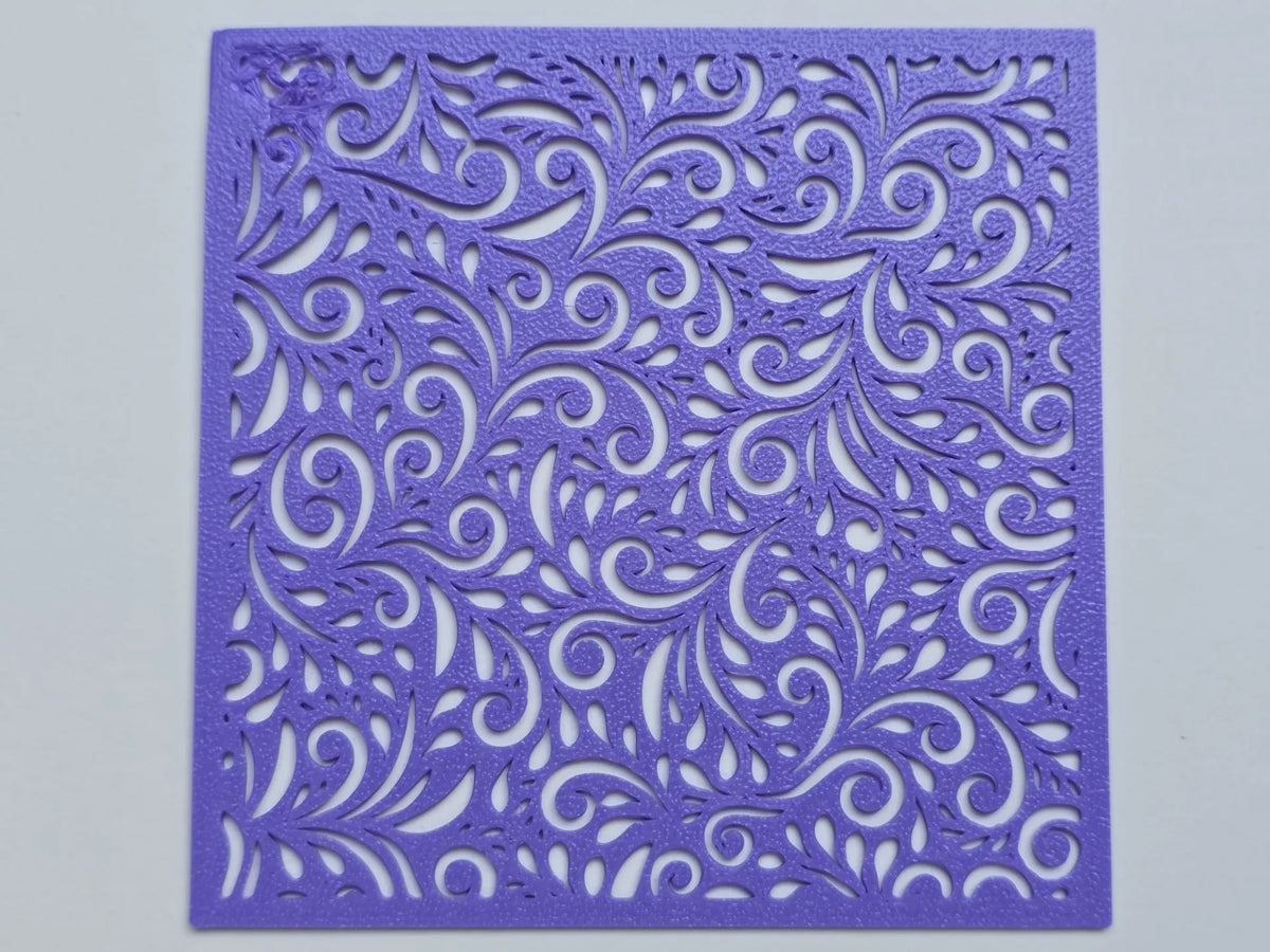 Modèle de pochoir à tourbillons abstraits géométriques - Art Print