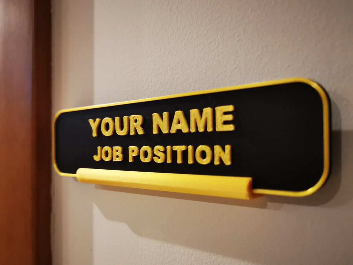 Plaque nominative personnalisable pour bureau et porte - Cadeau Print