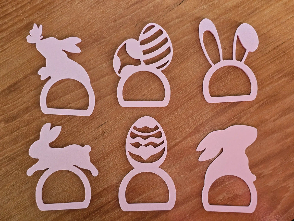 Ronds de serviette de Pâques – Ensemble Lapin & Œuf - Cuisine Print