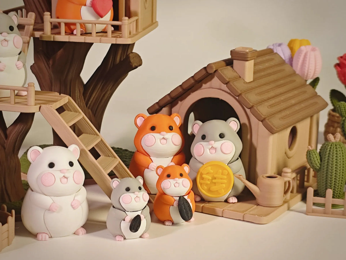 Adorable hamster – Tête mobile – Assemblage par pièces détachées – Facile à imprimer - Pet Print