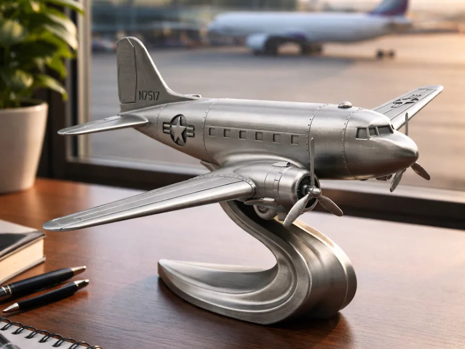 Présentoir de bureau Avion Vintage (Style DC-3) - Maquette Print