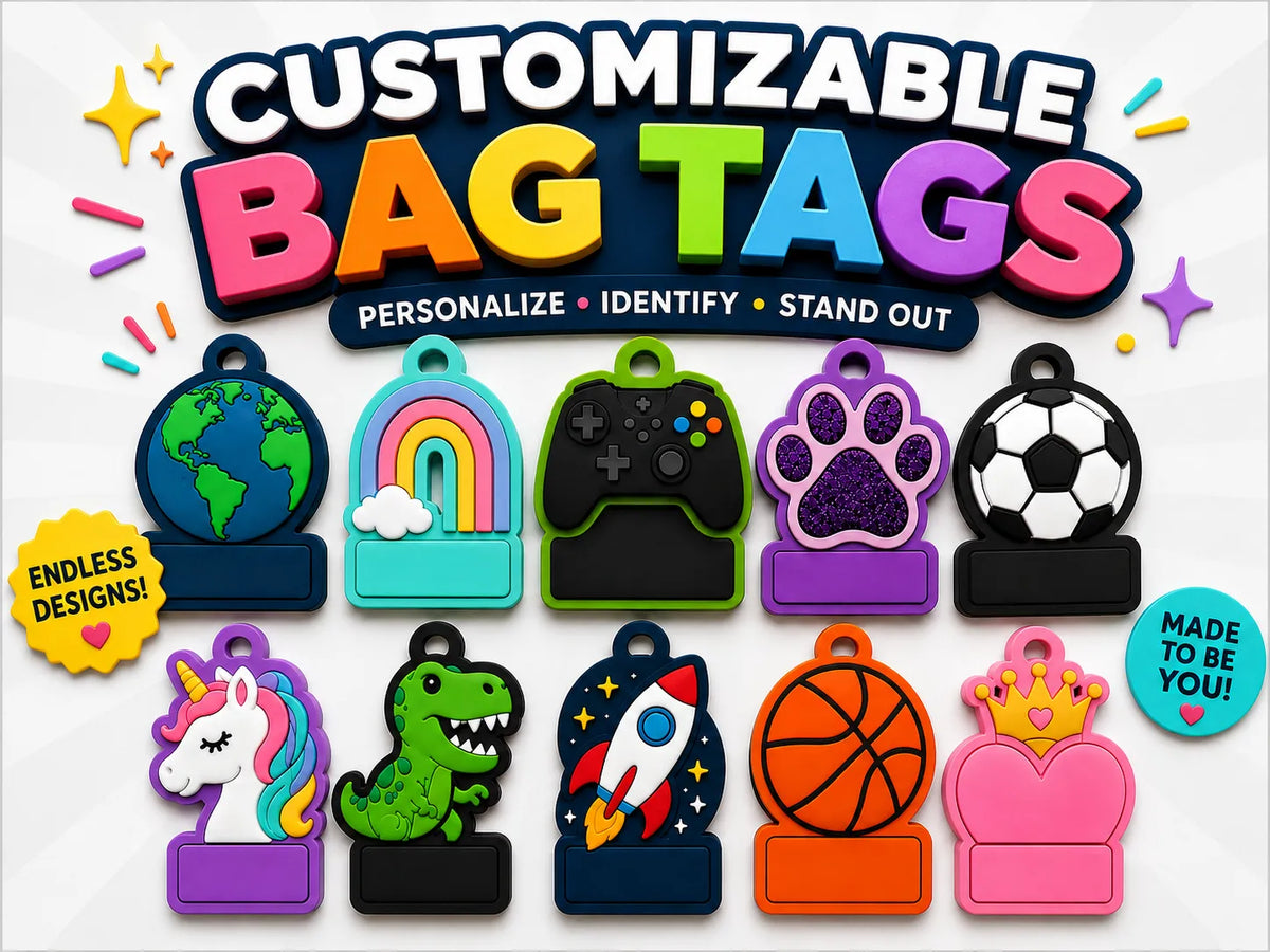 Étiquettes de sac personnalisables - Voyage Print