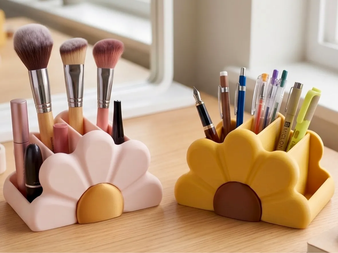 Magnifique organisateur floral de bureau et de maquillage - Beauté Print