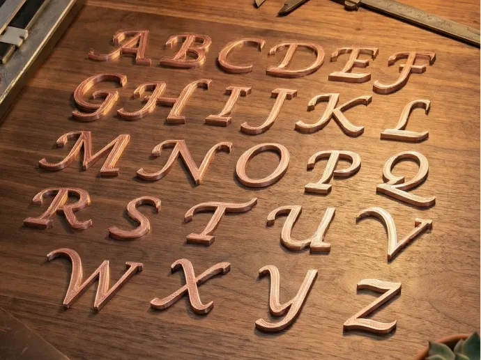 Alphabet - A à Z - Dans une police élégante - Art Print