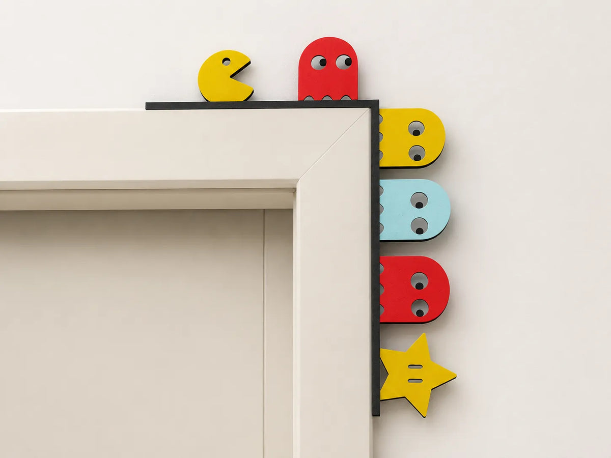Décoration d'angle de porte Pacman – Décoration de porte de jeu - Geek Print