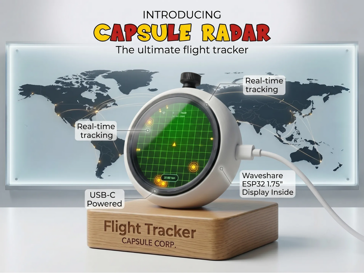 Capsule Radar — Gadget de bureau Radar de vol en direct - Tech Print