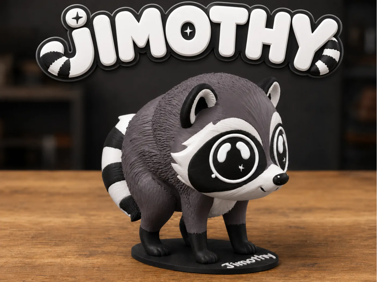 Jimothy – Figurine de dessin animé raton laveur - Figurine Print