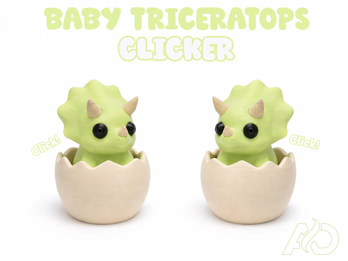 Tricératops bébé cliqueur - Maquette Print