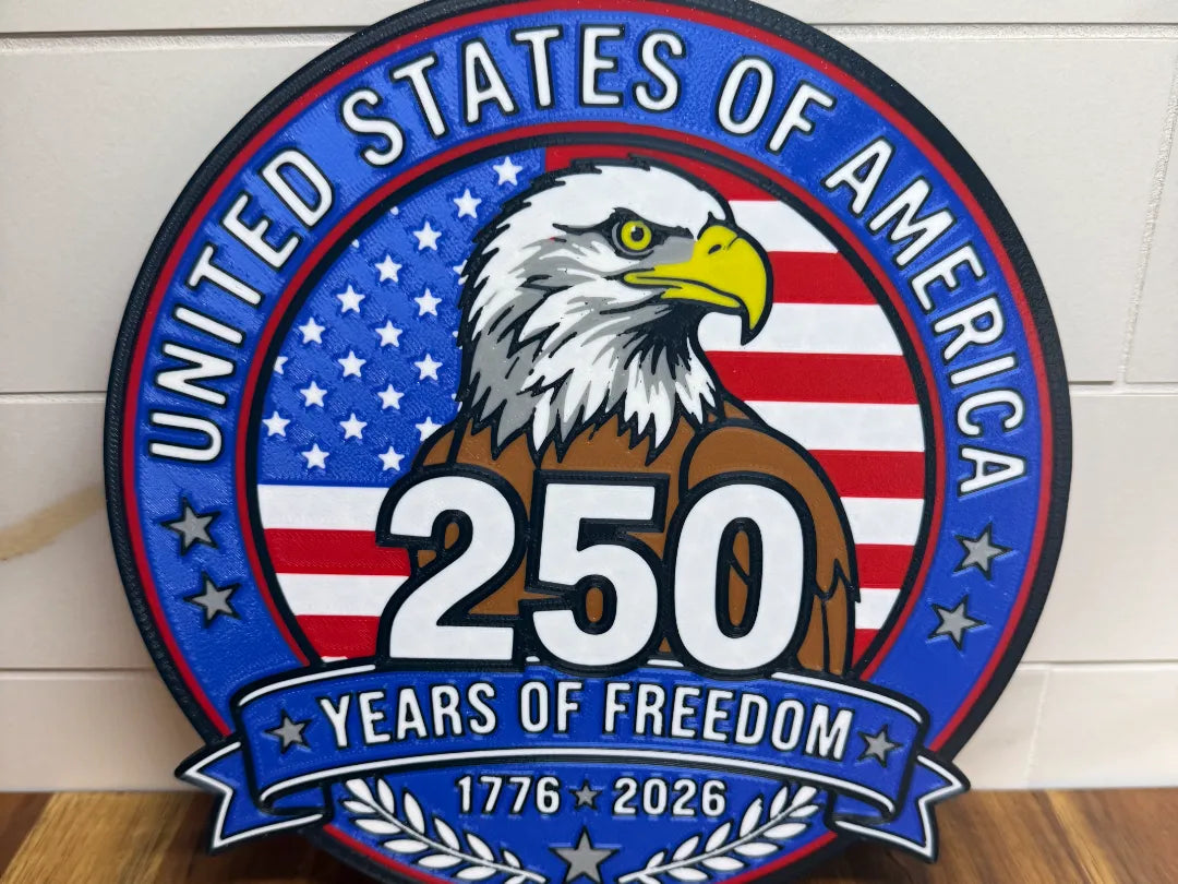 Assiette Commémorative du 250e Anniversaire des États-Unis (8x8) - Cadeau Print
