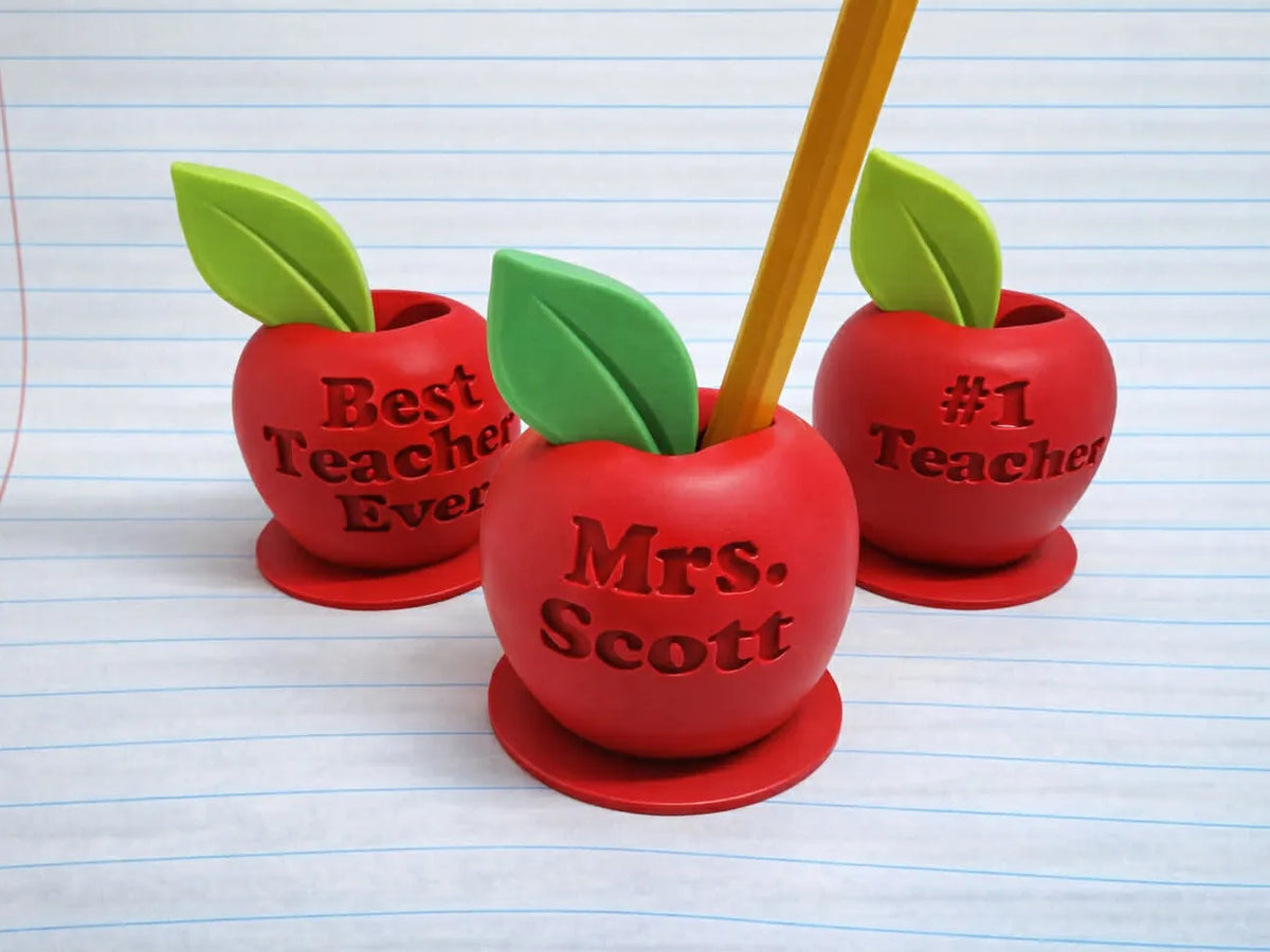 Meilleur #1 Porte-Crayon Pomme Cadeau pour Enseignant - Cadeau Print
