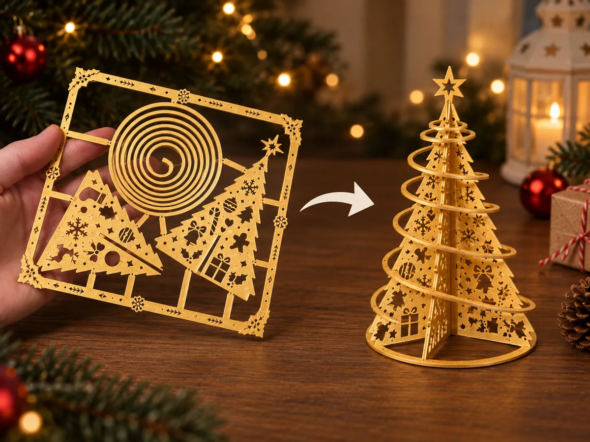 Carte Kit Sapin de Noël – Décoration de Sapin Spirale - Fêtes Print