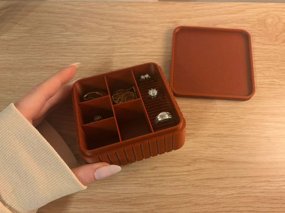 Boîte à bijoux de voyage - couvercle à emboîtement sécurisé - Maison Print