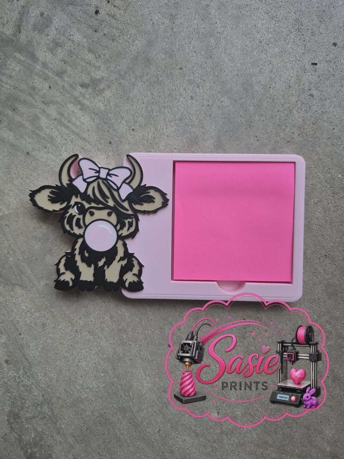 Support de notes autocollantes Vache Highland – modèle 2 - Bureau Print (vue 2)