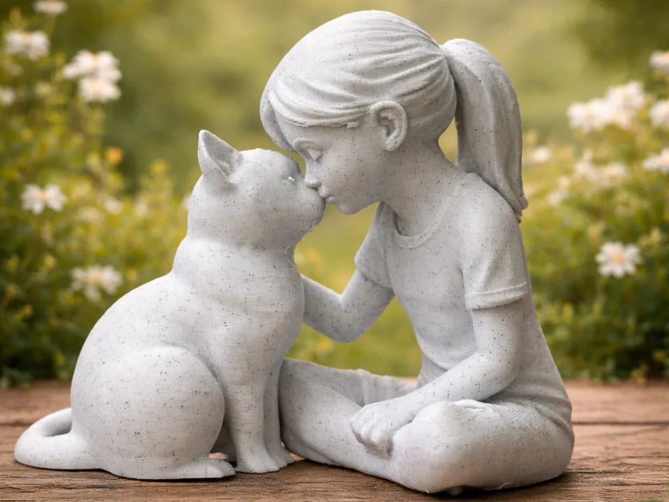 Lien Doux – Figurine Fille et Chat - Pet Print