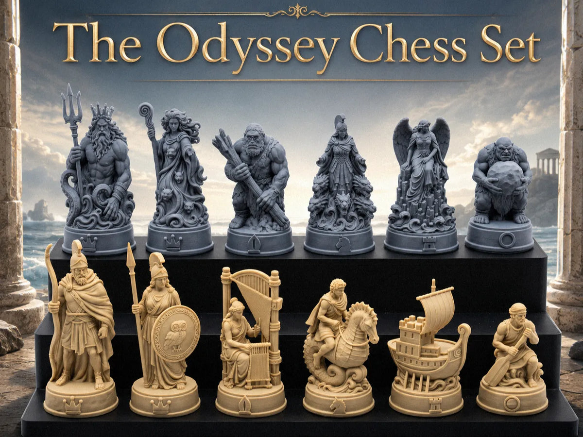 Le jeu d'échecs L'Odyssée – Pièces d'échecs mythologiques - Jeux Print