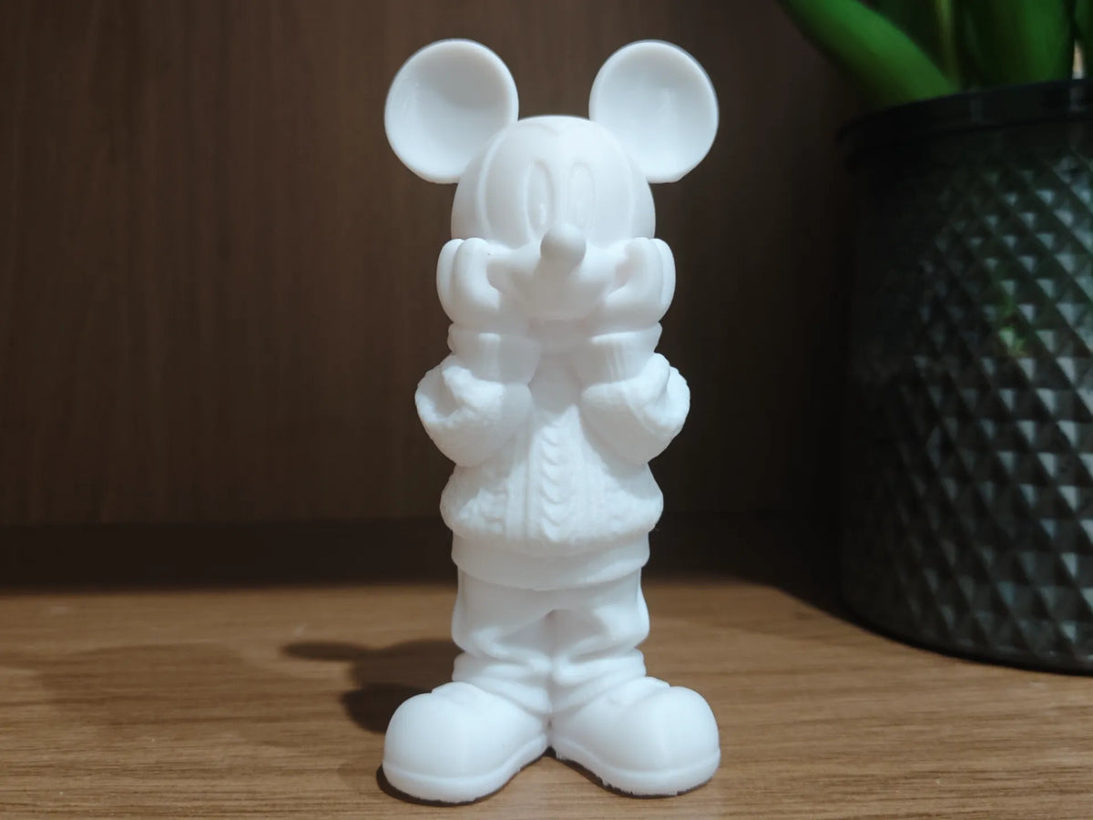 Figurine de souris rétro confortable – Jouet de bureau avec un pull mignon - Figurine Print