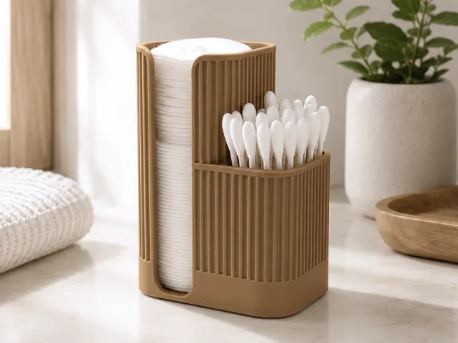 Support pour tampons de coton et coton-tiges – Japandi - Beauté Print