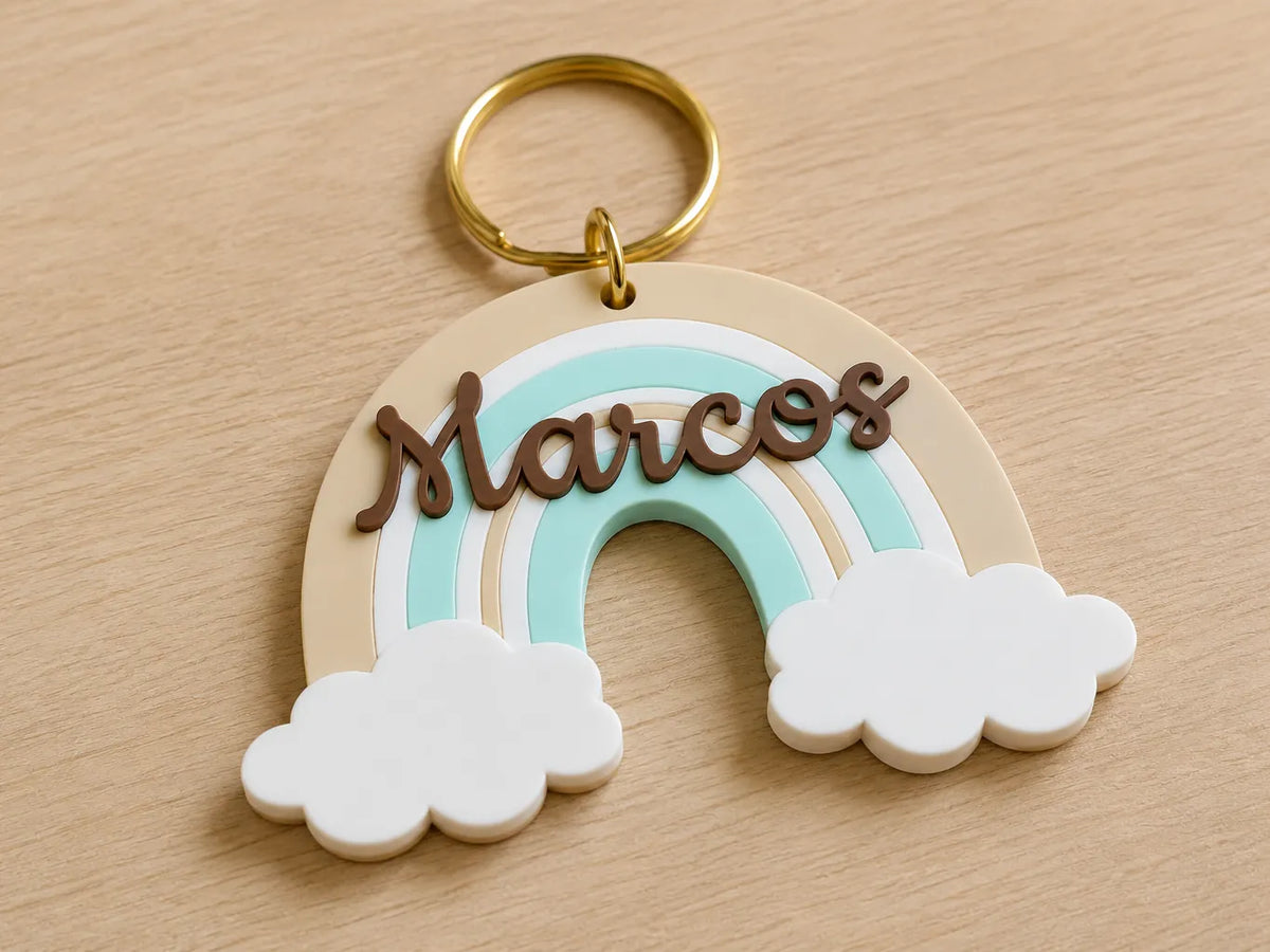 Arc-en-ciel personnalisable - Porte-clés nom personnalisé - Cadeau Print