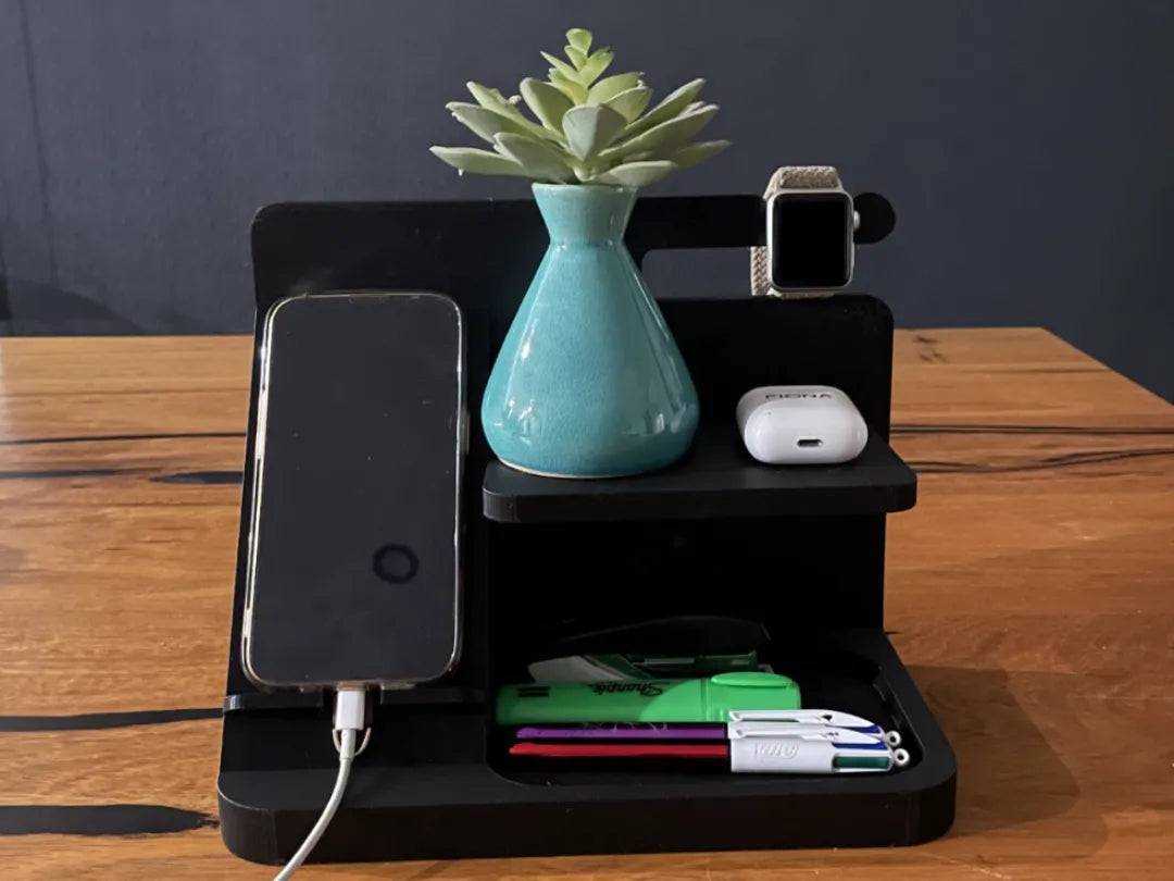 Organiseur de bureau/station de recharge (table de chevet) - Tech Print