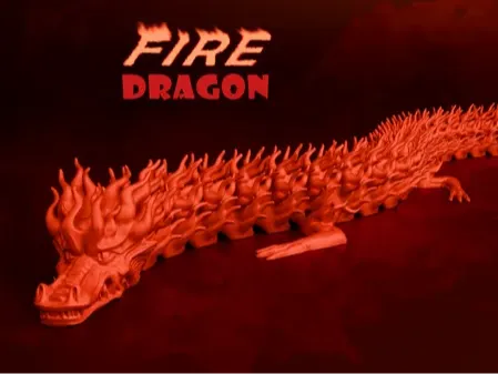 Dragon Flexi Flamy imprimable en une seule pièce - Figurine Print