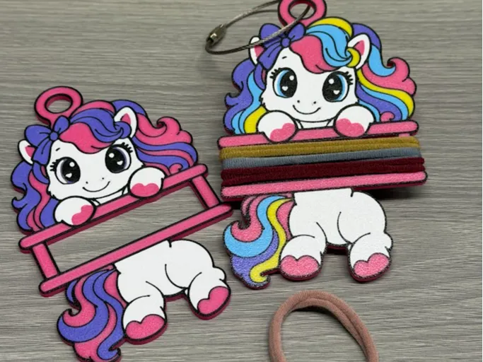 Porte-élastique licorne arc-en-ciel - Beauté Print