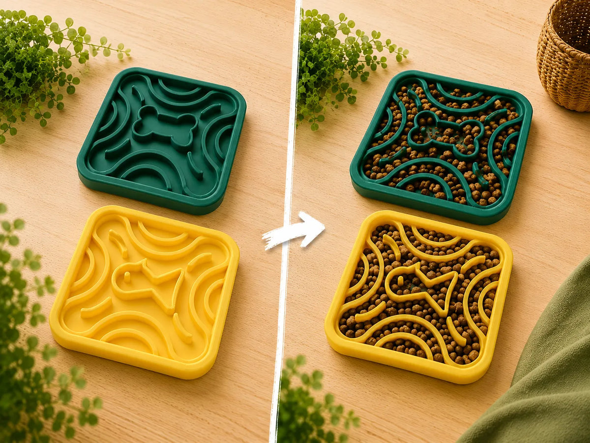 Mangeoire lente 2 en 1 pour animaux de compagnie & tapis à lécher - Pet Print