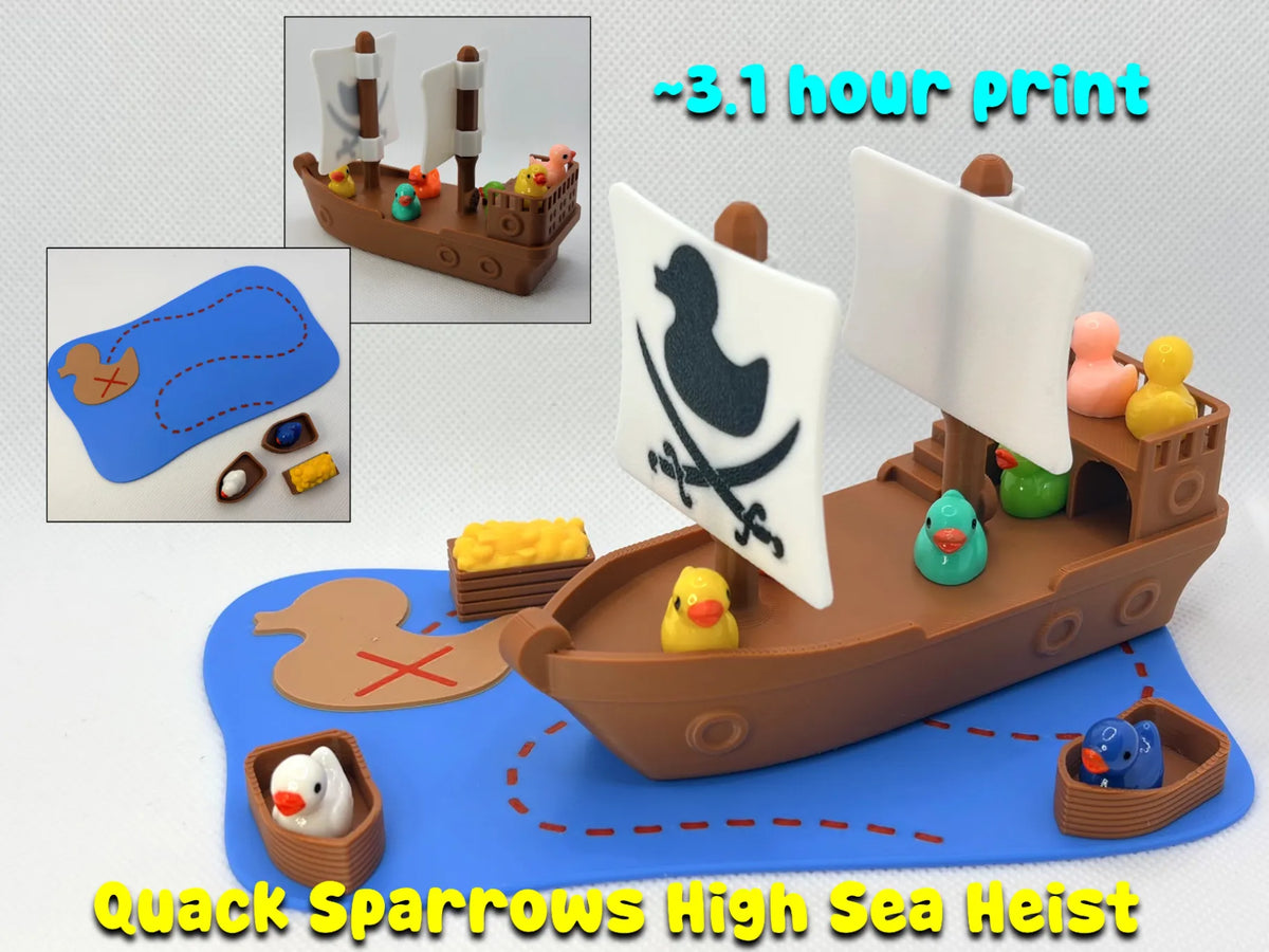 Aventure de Mini Bateau Pirate Canard et Carte au Trésor - Maquette Print