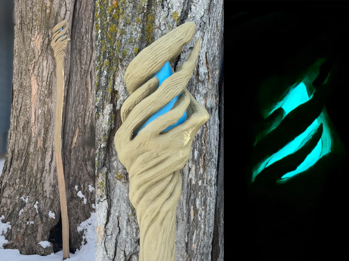 Bâton de Gandalf le Gris grandeur nature avec gemme lumineuse - Cosplay Print