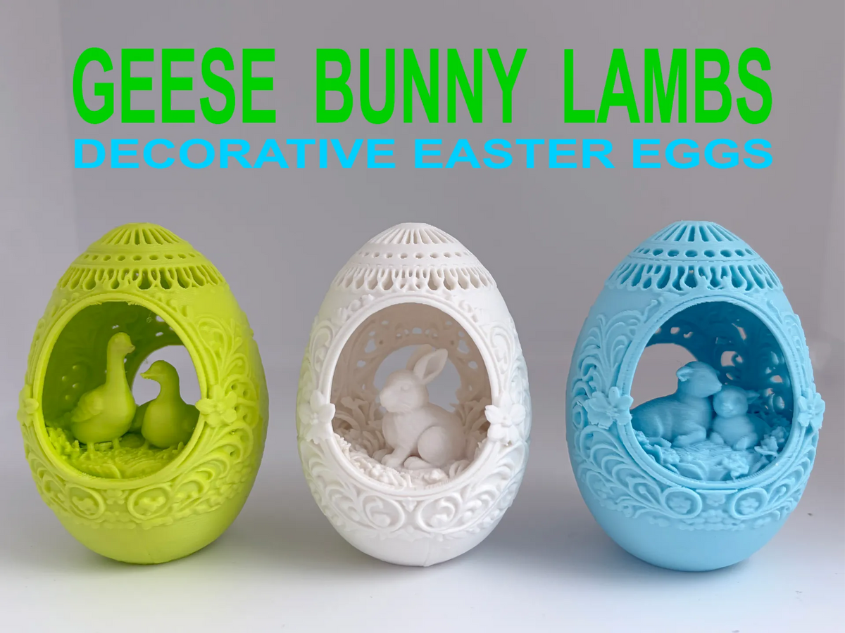 Œufs de Pâques décoratifs - Oies, Lapin, Agneaux - Fêtes Print