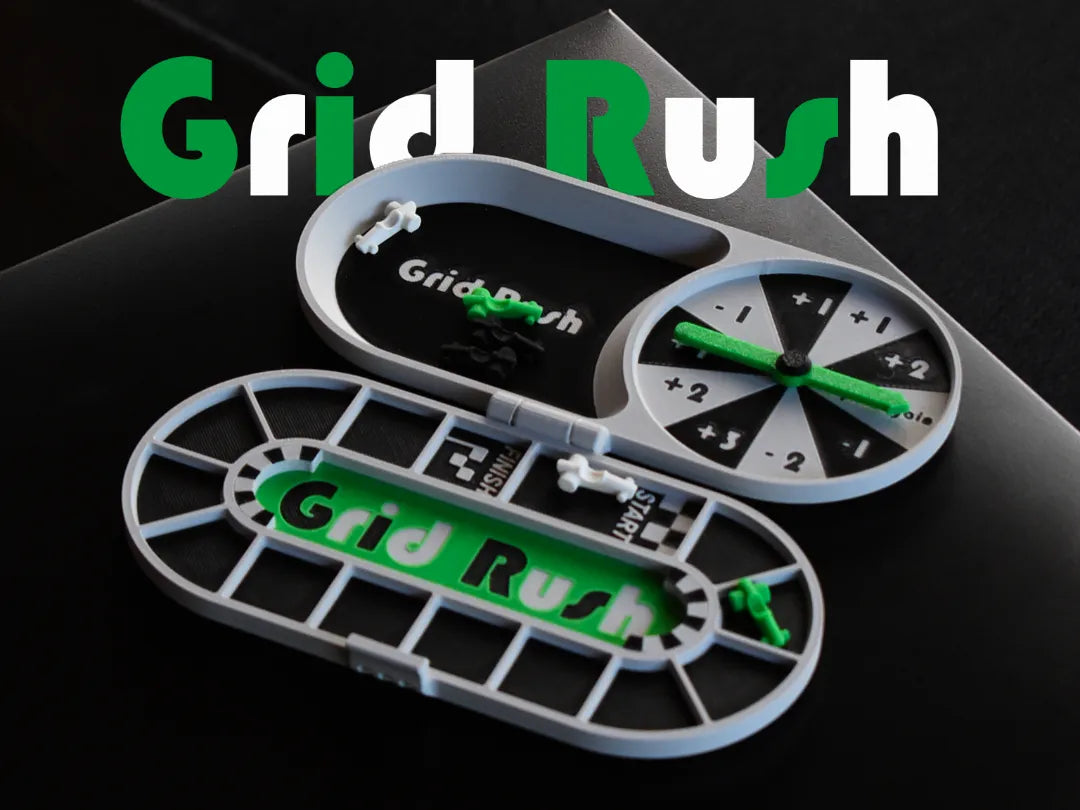 Grid Rush - Jeu de course compact avec toupie intégrée - Auto Print