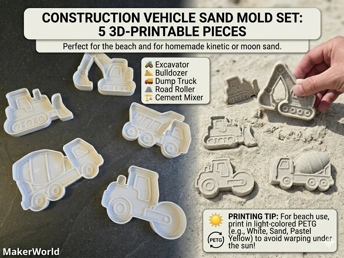 ConstructionSand - 5 moules de sable de construction - Outdoor Print
