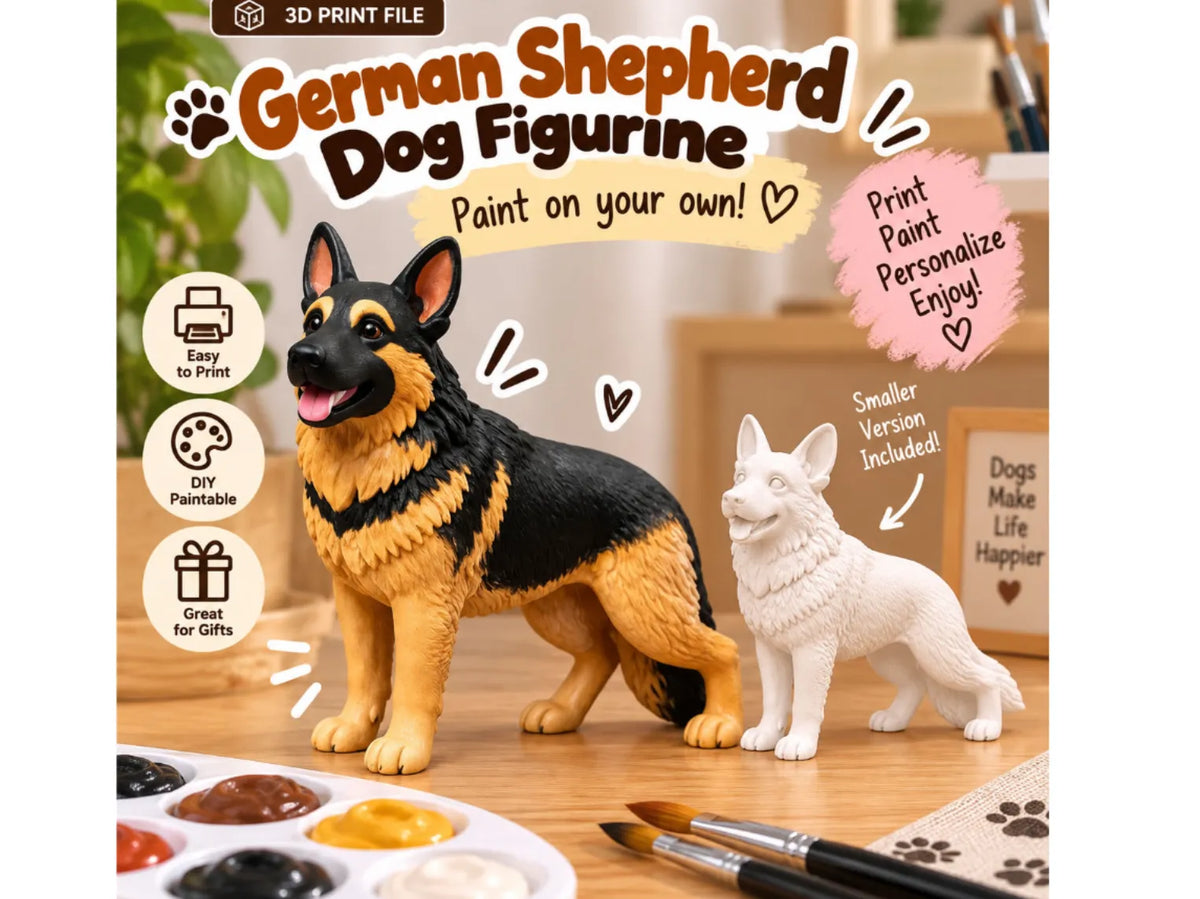 Figurine ou statue de chiot Berger allemand de 10 cm - Figurine Print