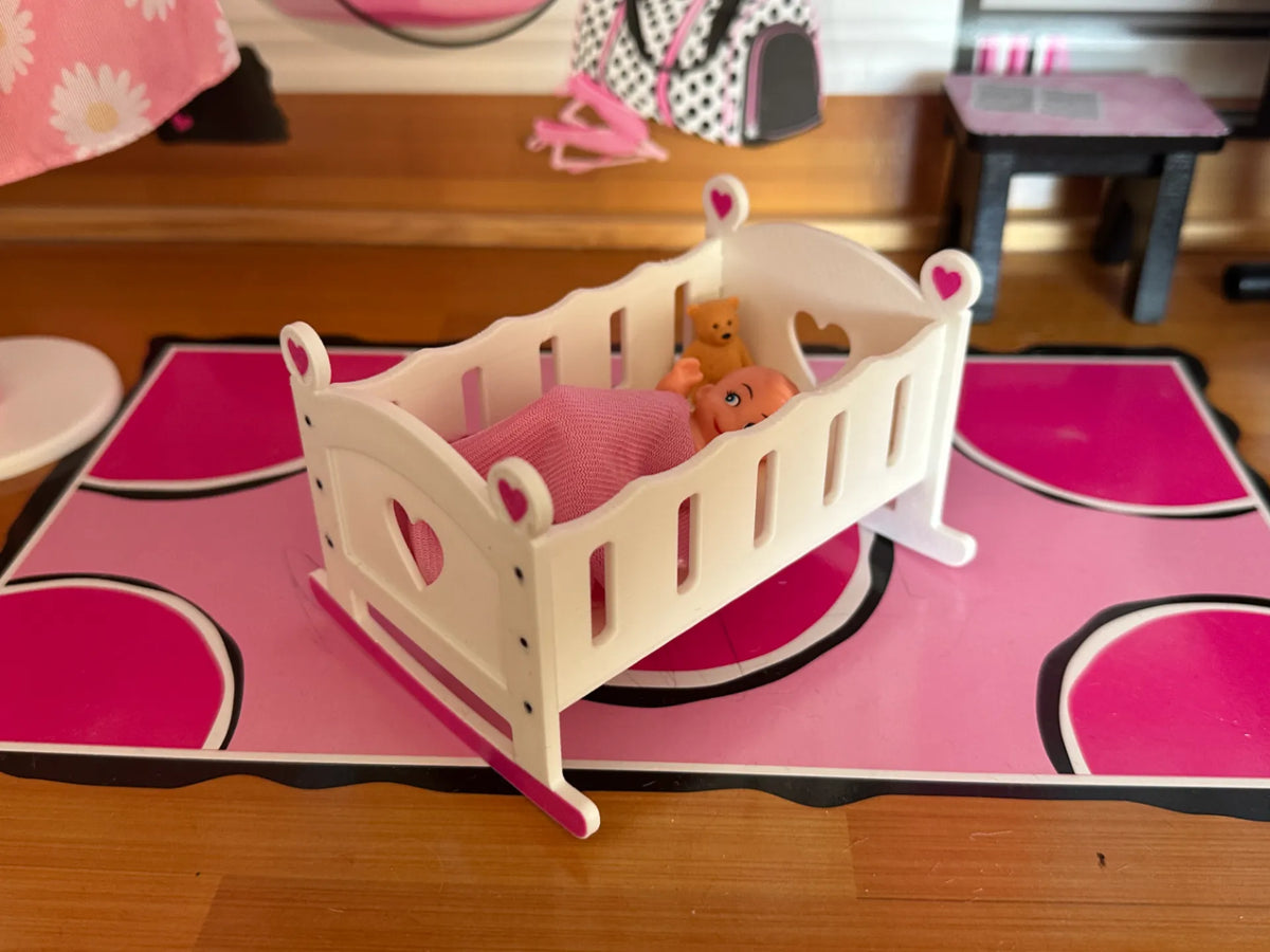 Mignon Berceau de Poupée – Lit de Poupée à Bascule - Bébé Print