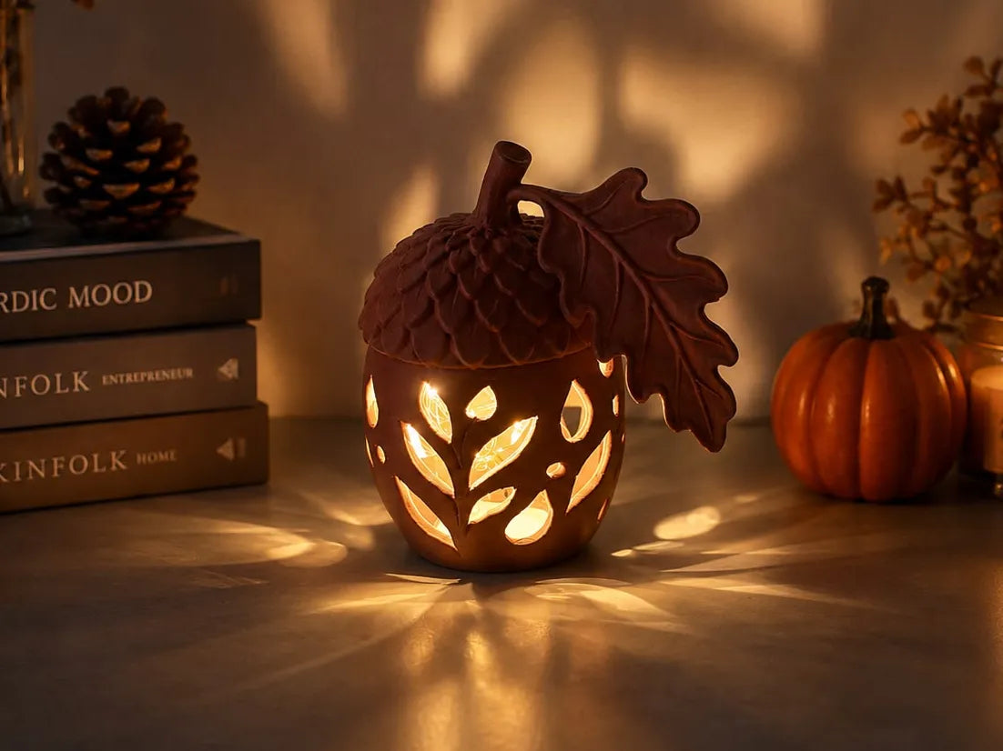 Lanterne Gland avec Feuille de Chêne – LED d'Automne - Outdoor Print