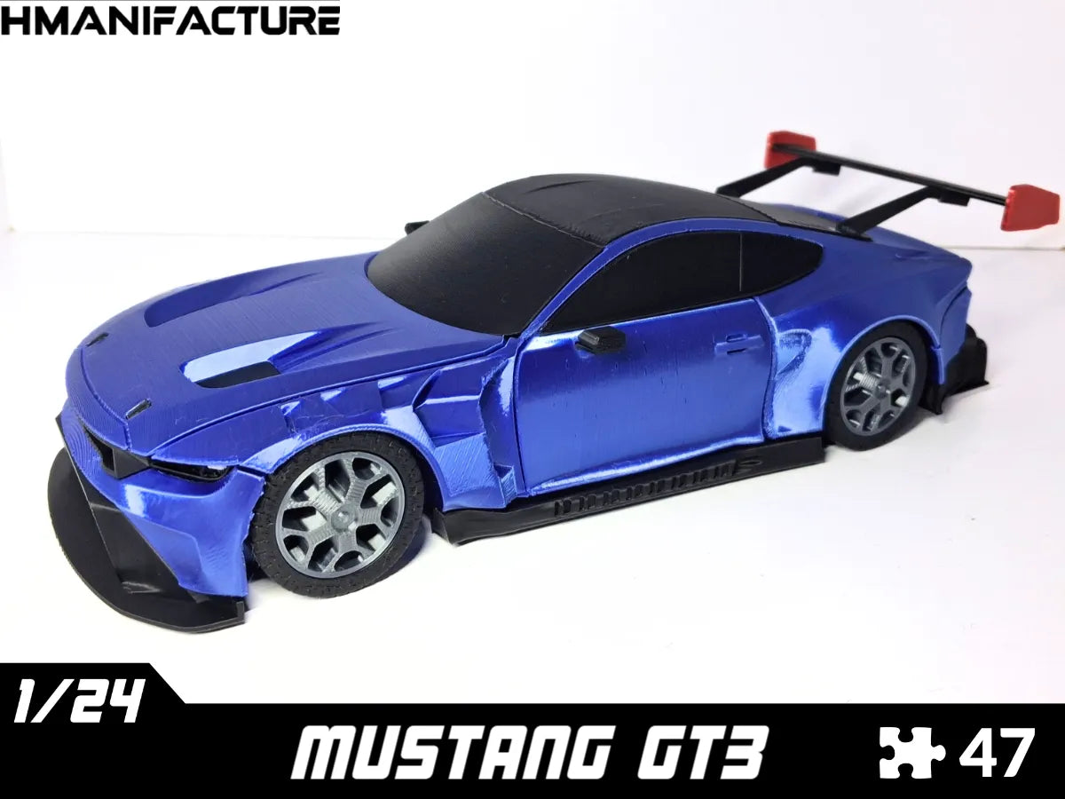 Modèle réduit de voiture de course mustang gt3 à l'échelle 1/24 - Auto Print