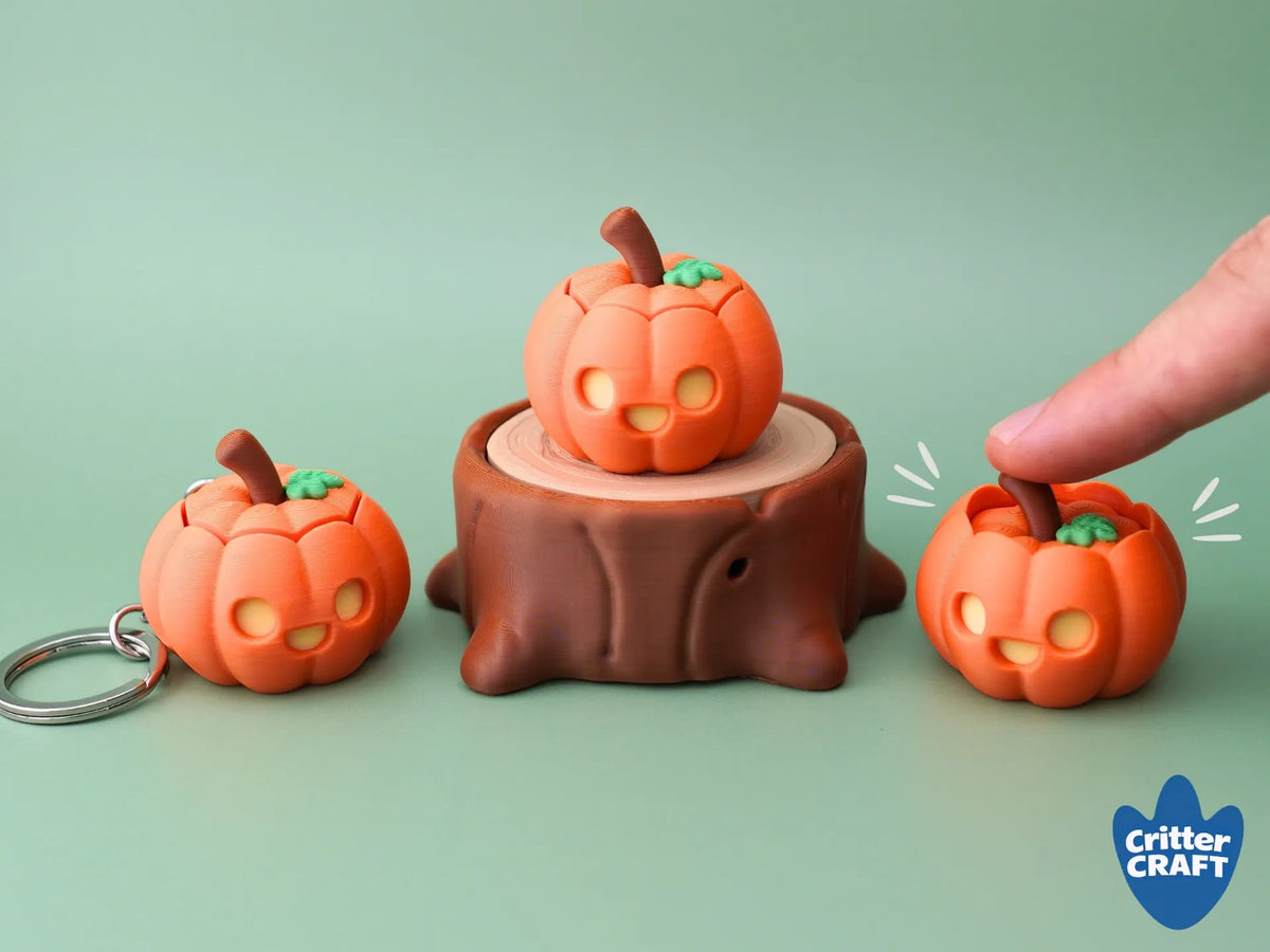 Mini Jouet anti-stress à clic Citrouille d'Halloween miniature - Fêtes Print